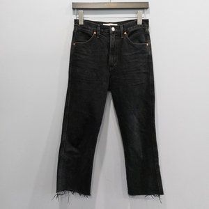 Aritzia Wilfred Citizens of Humanity Liv Strsight Crop Jeans Vintage Black